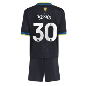Manchester United Benjamin Sesko #30 Jalkapallovaatteet Lasten Kolmas peliasu 2025-26 Lyhythihainen (+ Lyhyet housut)